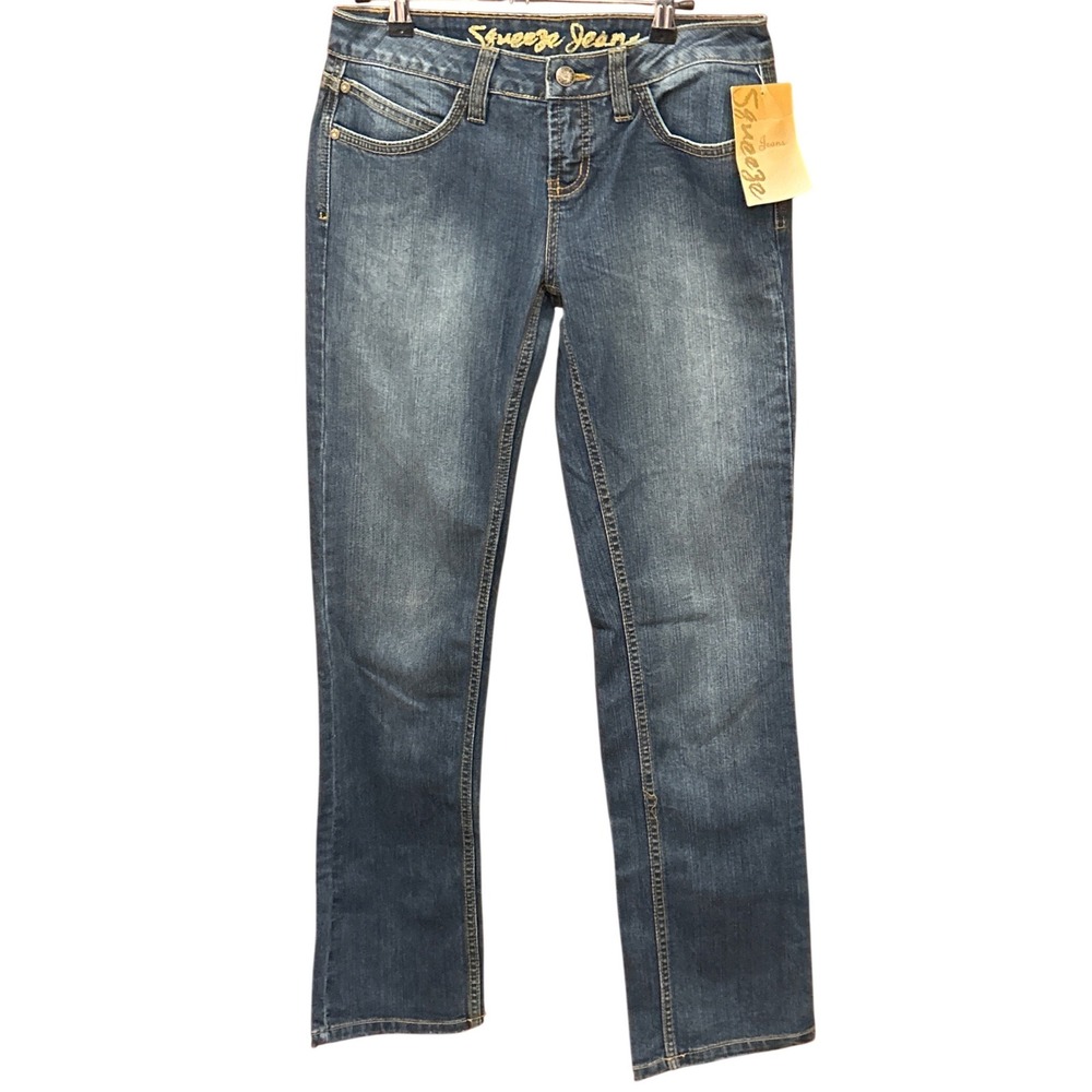 Y2K Deadstock Squeeze Jeans Straight Leg Denim McBling Grunge Indie Sleaze